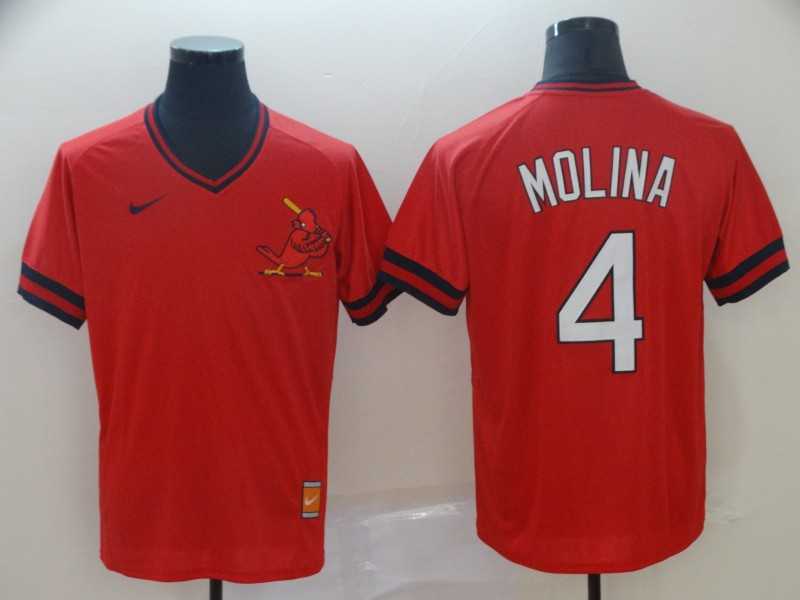 St. Louis Cardinals 4 Yadier Molina Red Throwback Jersey,We sell and wholesale St. Louis Cardinals 4 Yadier Molina Red Throwback Jersey on line form chian!